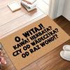 A Welcome Mat Featuring a Fun And Friendly Design, with a Sponge Thickness of 1.19 Cm And a Weight of 600 Grams Per Square Meter. This Polyester Non-S