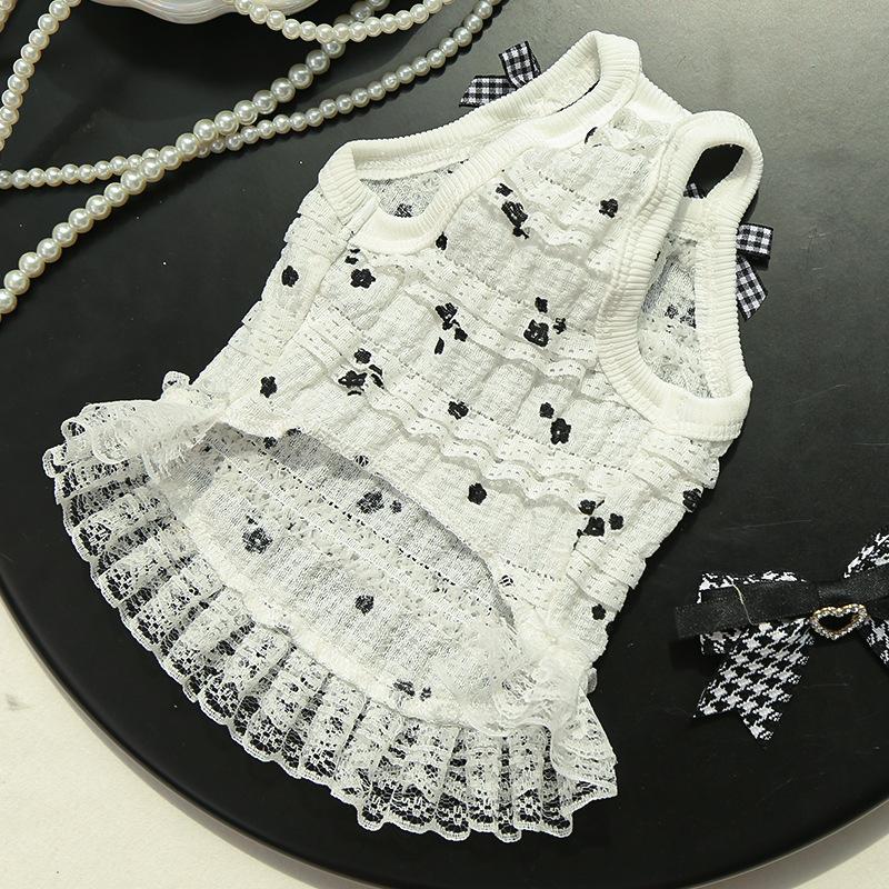 Spring and Summer Pet Lace Cardigan Pet Cat and Dog Clothes Pet Accessories Pets
