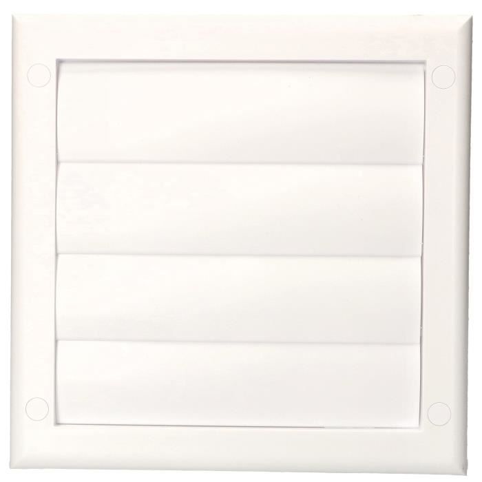 Grille d'aération - KOTARBAU - Couvercle avec lamelles verrouillables - Diamètre 125 mm - Blanc - Mural