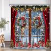 Рождественская шторка для душа Елка Подарки Зимний лес Кедр Природа Пейзаж Дом Настенный гобелен Тканевые шторы для ванной Декор