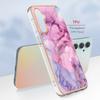 YB IMD Series-16 for Samsung Galaxy A24 4G (162.1 x 77.6 x 8.3mm),IMD 2.0mm Electroplating Marble Pattern Phone Cover
