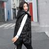 Women Autumn Winter Outwear Thicken Waistcoat Cotton Padded Hooded Sleeveless Jacket Coat Vest