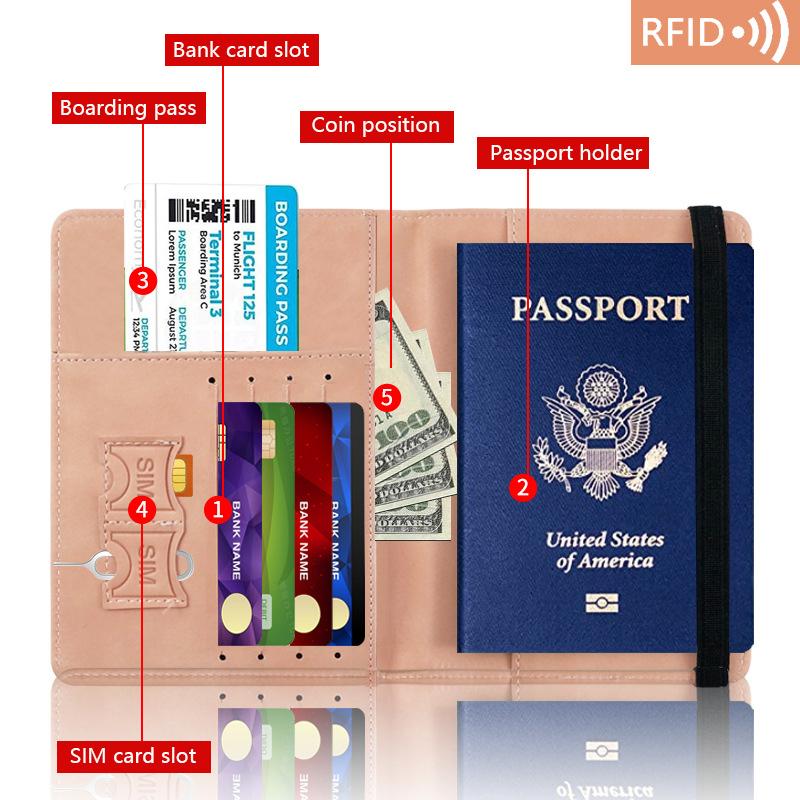 Женские и мужские Rfid винтажные деловые обложки для паспорта держатель многофункциональный ID банковская карта PU кожаный кошелек чехол дорожные аксессуары