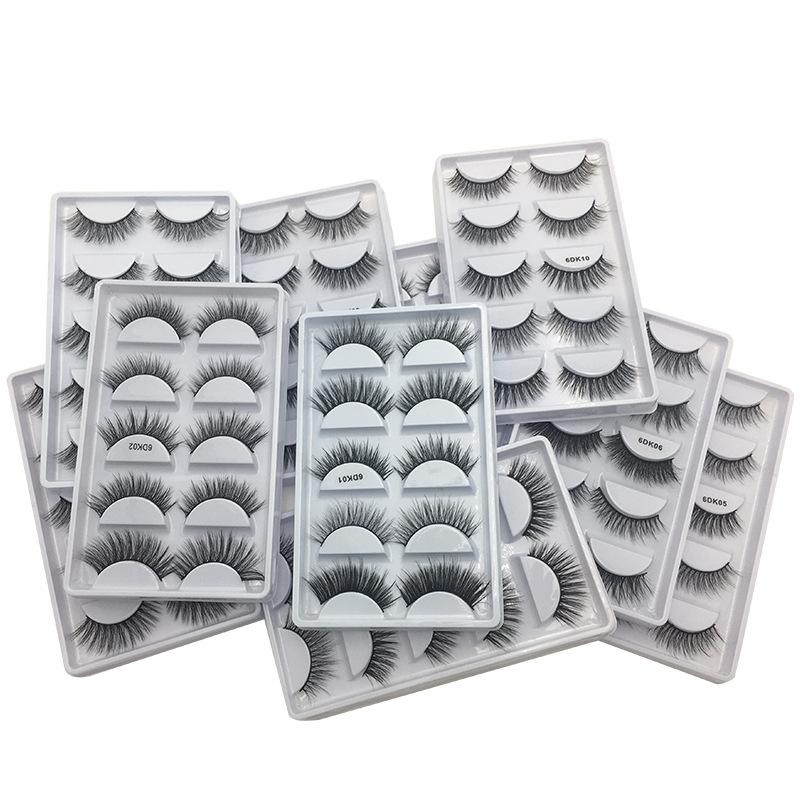 Многослойные трехмерные химические волокна накладные ресницы 5 пар натуральных густых ресниц тонкие завитые накладные ресницы