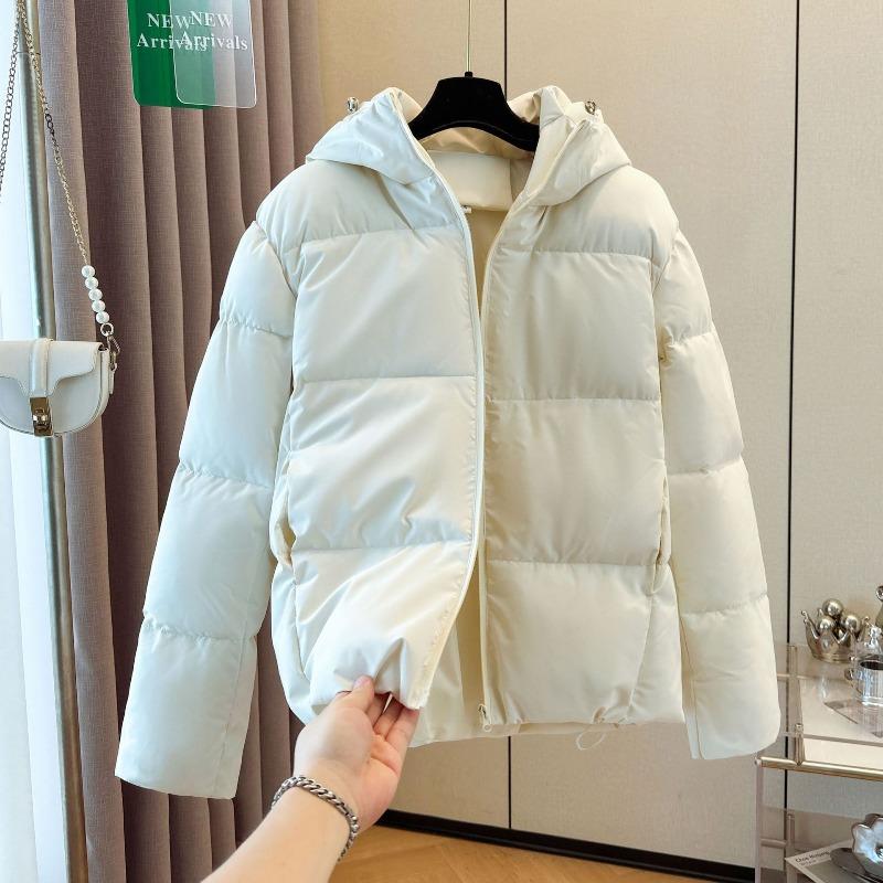 Новая однотонная ветрозащитная и грязеотталкивающая куртка из хлопка с капюшоном, короткая маленькая куртка-пуховик, зимнее пальто
