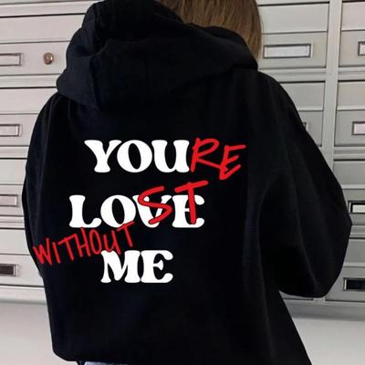 Женский флисовый свитер с рукавами на плечах, однотонный с принтом букв, карманом-кенгуру, кулиской и принтом в виде шнурка, толстовка с капюшоном