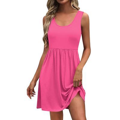 Женское летнее платье свободный жилет Юбка повседневное платье