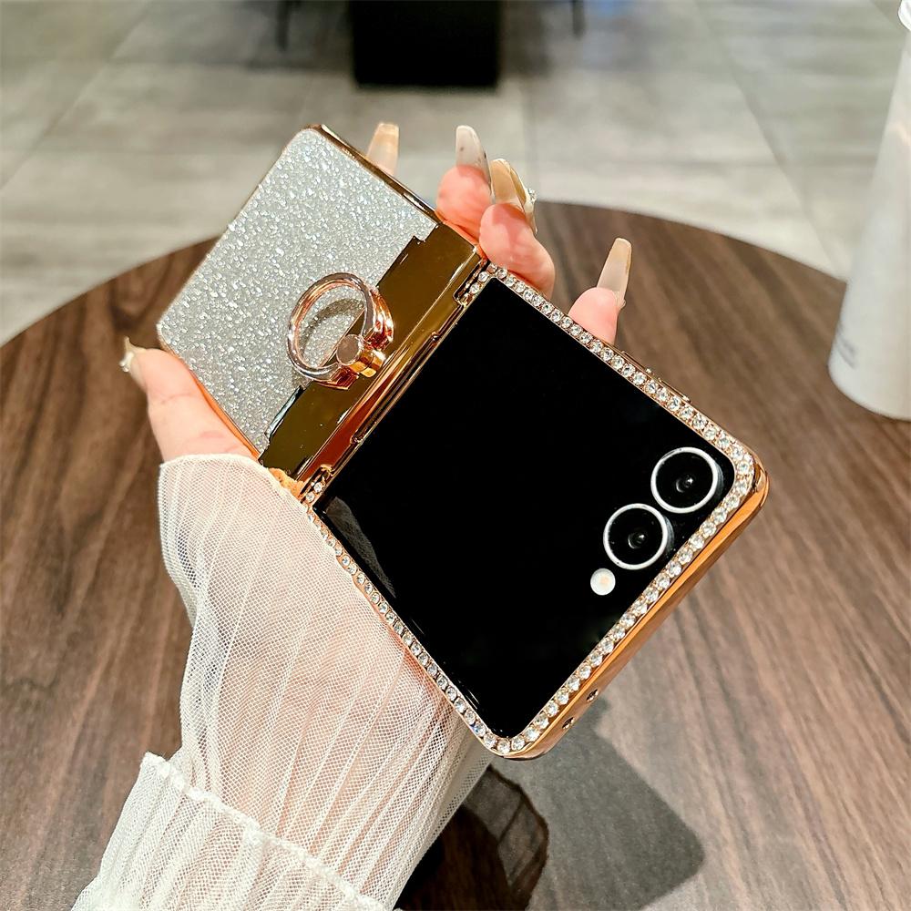Чехол для Samsung Galaxy Z Flip7 5G с блестящим дизайном, украшенный стразами, жесткий ПК чехол для телефона
