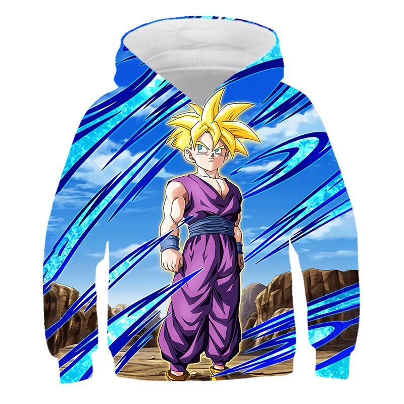 Trendy Men's Personalized Cartoon Japanese Anime Dragon Ball Series 3D Printed Children's Jacket 2024 Autumn Hooded Sweatshirt