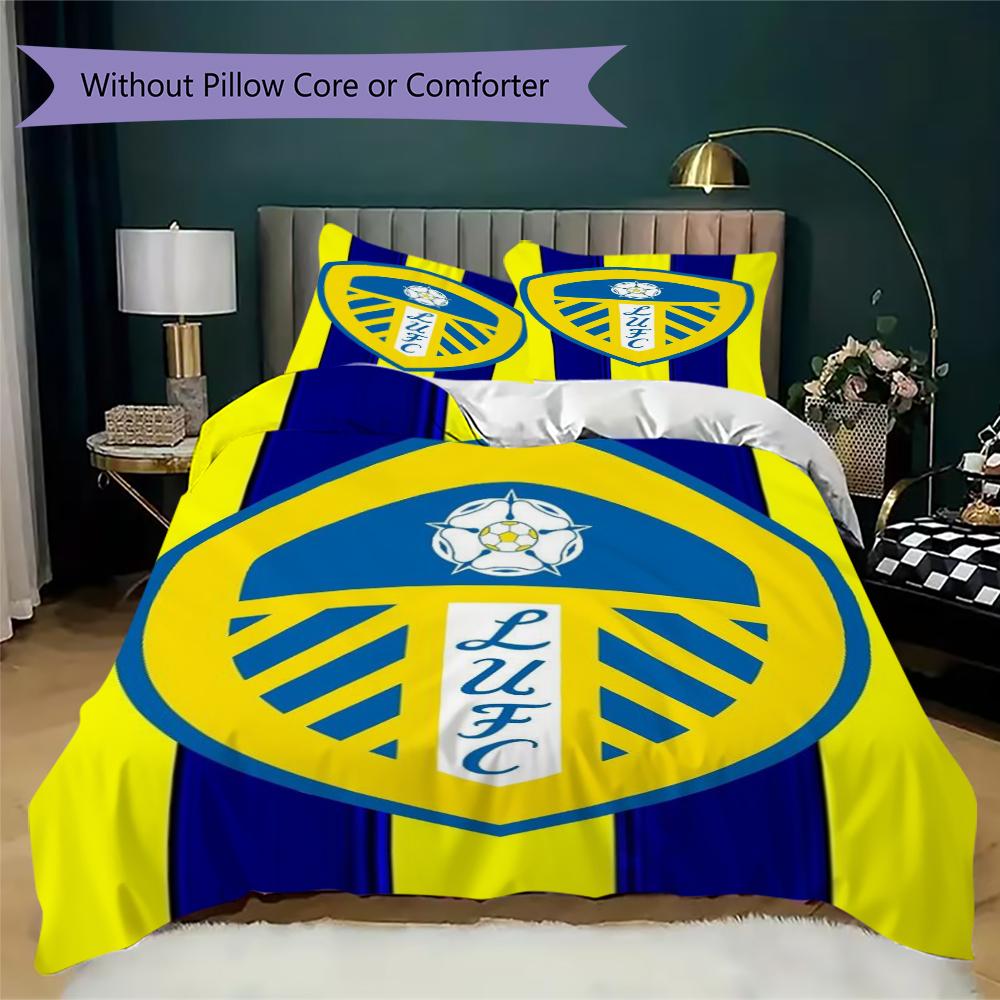 Постельное белье с узором Leeds United Комплект одеяла Пододеяльник Наволочка Домашний Декор Подарок на День Рождения (1 пододеяльник + 2 наволочки без наполнителя)66