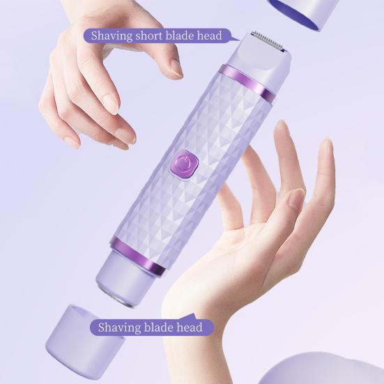 Двойная головка Женская электробритва USB перезаряжаемая водонепроницаемая портативная для лица, тела, зоны бикини, рук, ног, эпилятор, бритва, триммер
