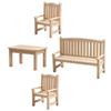 4 Pcs Garden Seat Miniature Chair Models Furniture Decor Bench Wooden Decoration