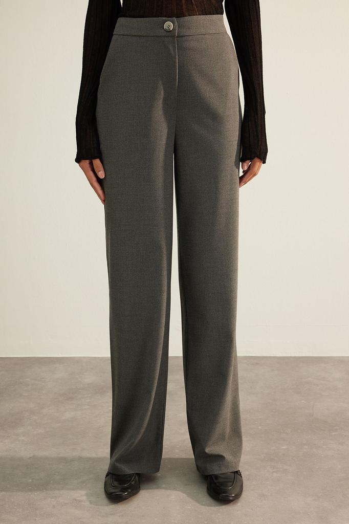 Женские стильные брюки антрацитового качества. Широкие тканые брюки премиум-класса.