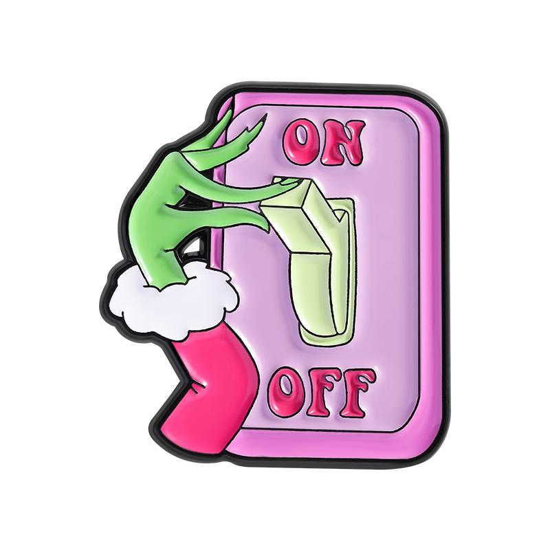 Зеленый Монстр Сердце Руки Эмалевый Значок Анимационные Персонажи С Рождеством Броши Значок на Лацкан Модная Бижутерия Подарки для Друзей