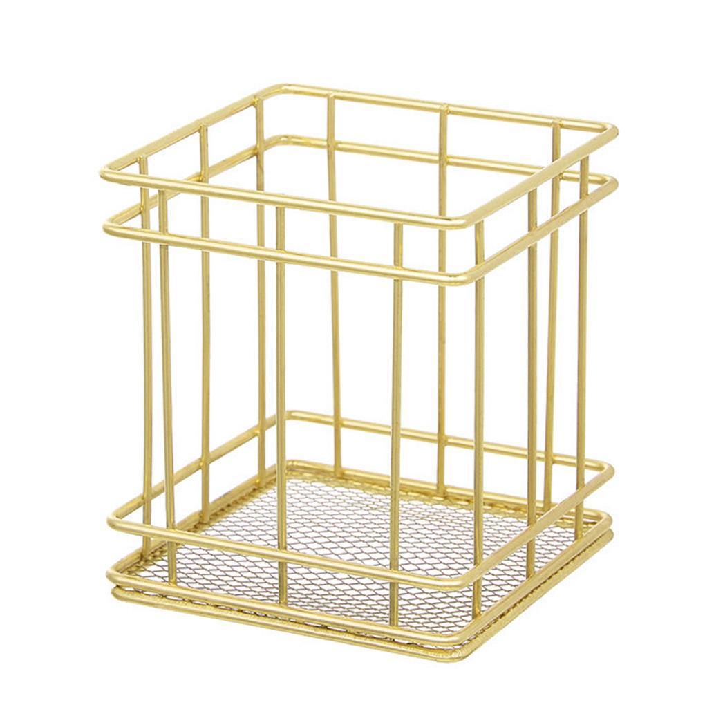 Металлический держатель для ручек, офисный органайзер, настольный полый контейнер, канцелярские принадлежности, многофункциональная модная корзина, бытовая химия