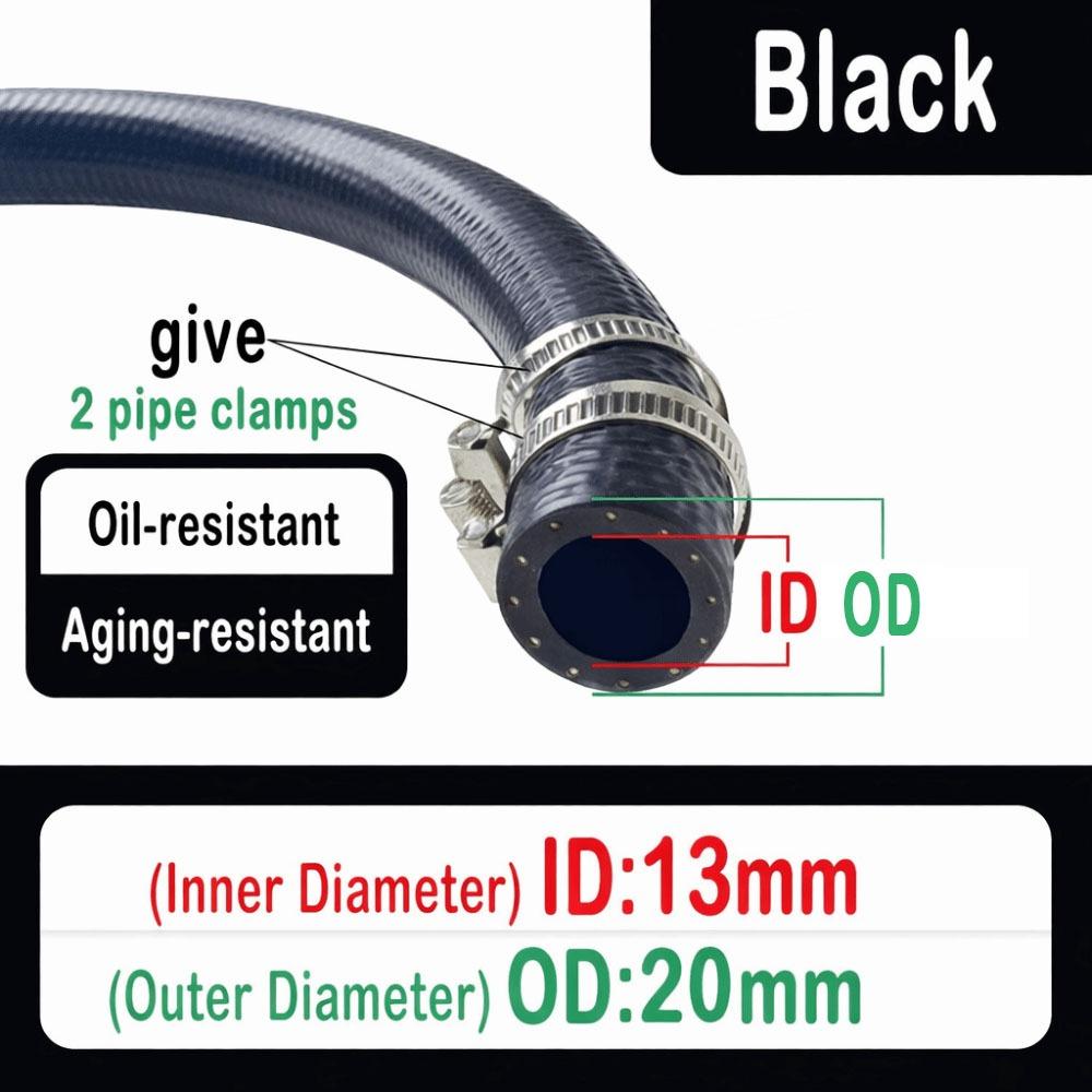 Durable Multifunctional Car Fuel Hoses ID 4 5 6 8 10 12 14mm with Pipe Clamp NBR Oil Resistant Hose Diesel Hose