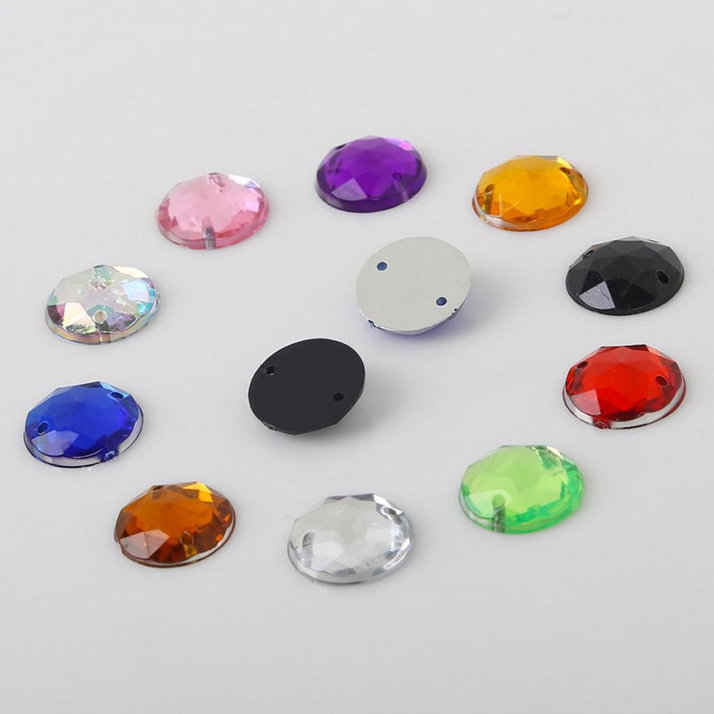 8/10/12mm Sewing Flatback Rhinestones Round Acrylic Beads Sew On Strass Crystal Stones For DIY Craft Scrapbook Decoration