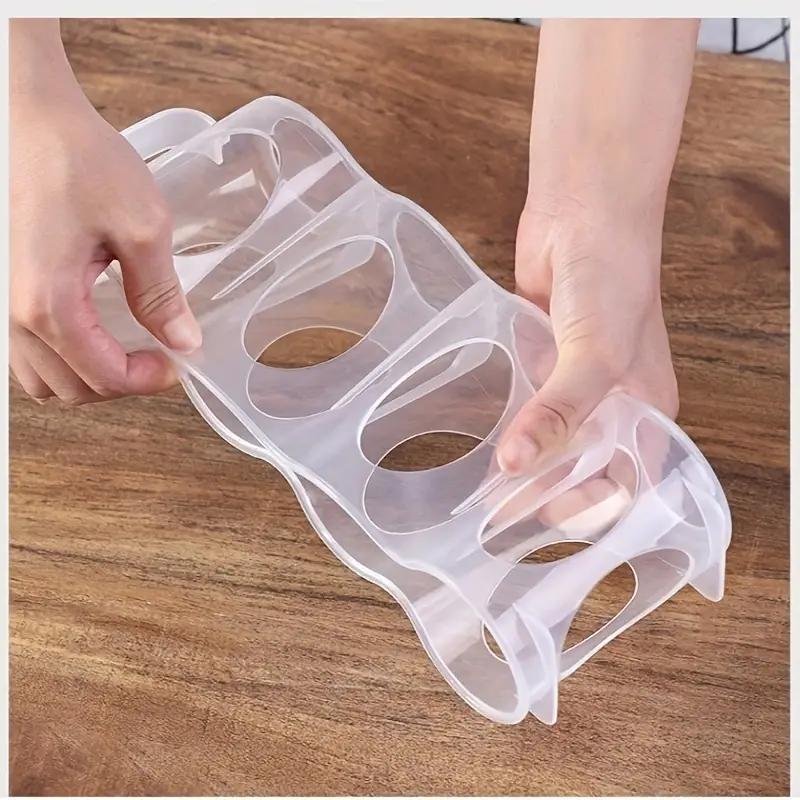 Household transparent refrigerator can beverage storage box,beer storage rack with handle, four compartment beverage storage box