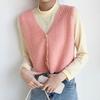 Harajuku Style Single-breasted Vest Knitted Vest Versatile Short Layered Vest Sweater Vest Horse Clip
