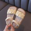 New Girls' Sandals Kids Beach Shoes Weave Style Fashion Woven Children's Sandals Soft Sole Open Toe Princess Shoes 2024 Summer