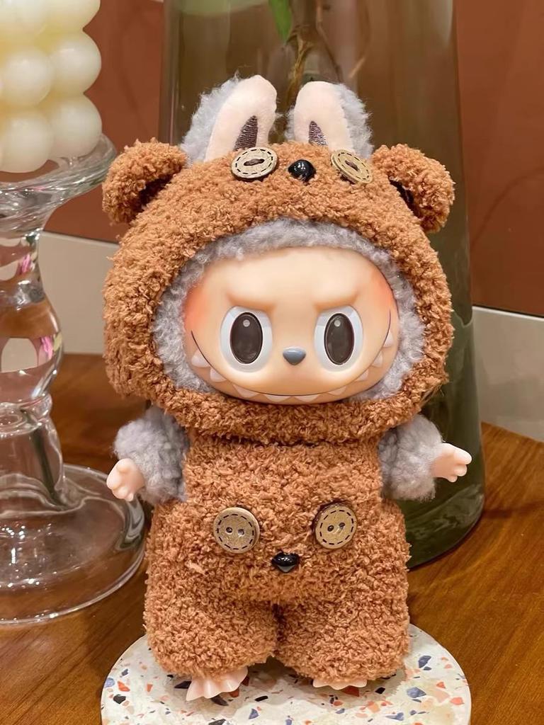 Кукольная одежда Labubu Three Generations - 17 см, наряды для кукол в виде бьющегося сердца, в виде макарон, из винила