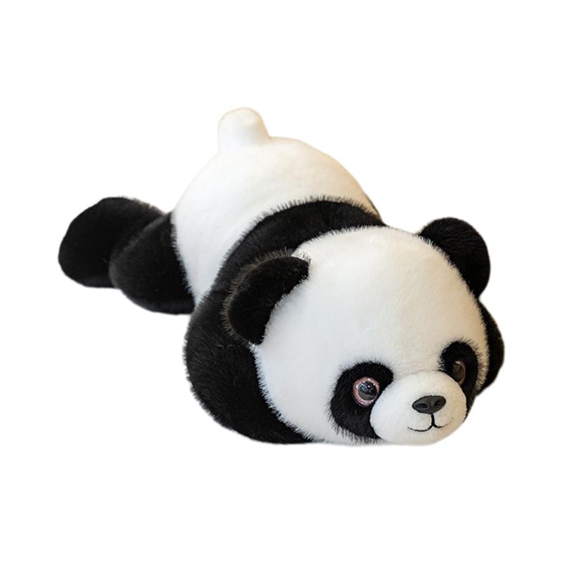 30~60cm Lying Panda Plush Toy Stuffed Cartoon Zoo Animal Doll Cute Sleeping Companion Friend Gift