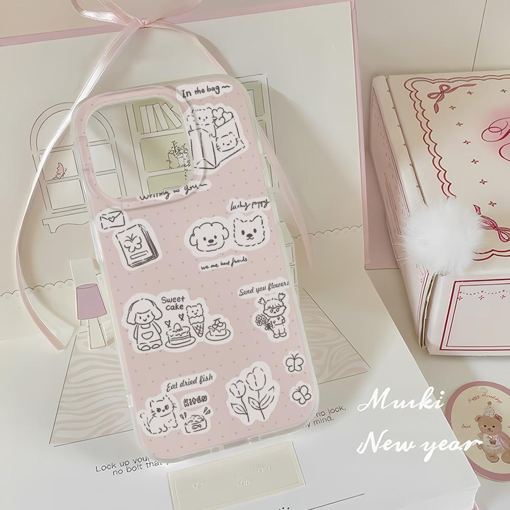 Расписной чехол для телефона для iPhone 12 13 15 16 iPhone 16 12 13 14 15 Pro 14 15 16 Pro Max Полное покрытие Противоударный Защита от отпечатков пальцев Свежий стиль Защитный чехол