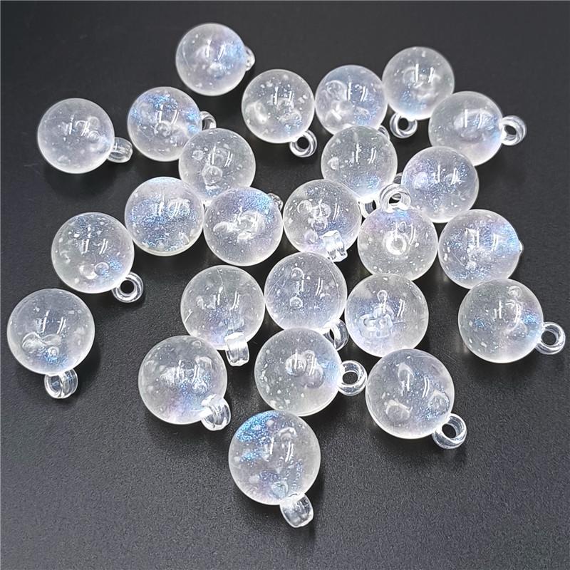 Beads Fine Shimmer Luminous Acrylic Materials DIY Accessories 10Pcs Handmade Round Creative Bubble Bracelet Necklace Making Pendant