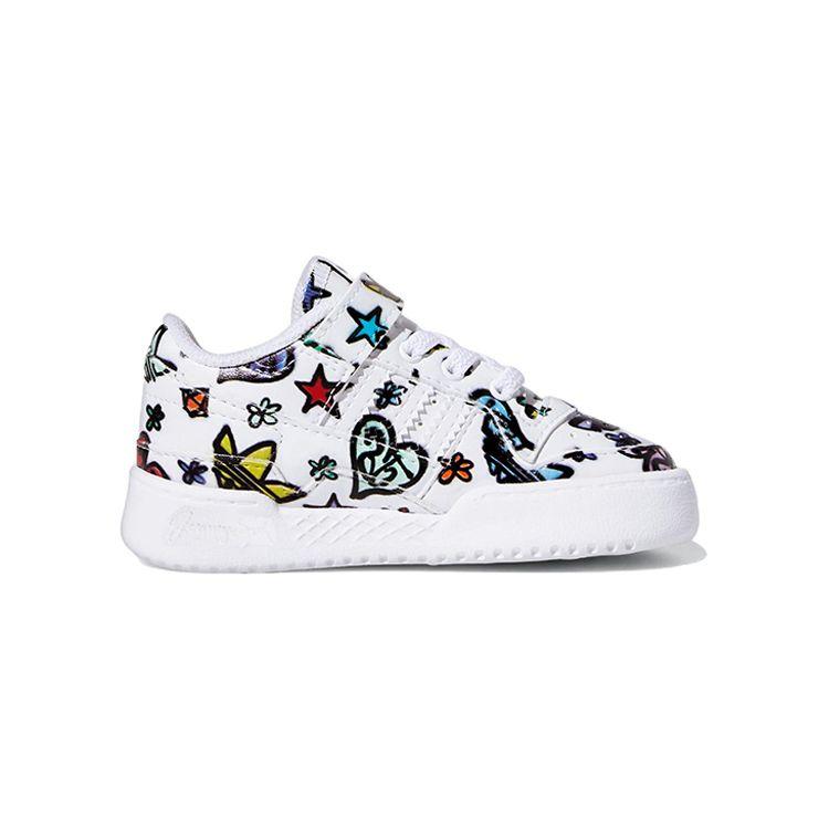 Джереми Скотт x adidas Forum 84 Low I Монограмма Детские кроссовки Белый Облачно-белый Основной черный GX7177