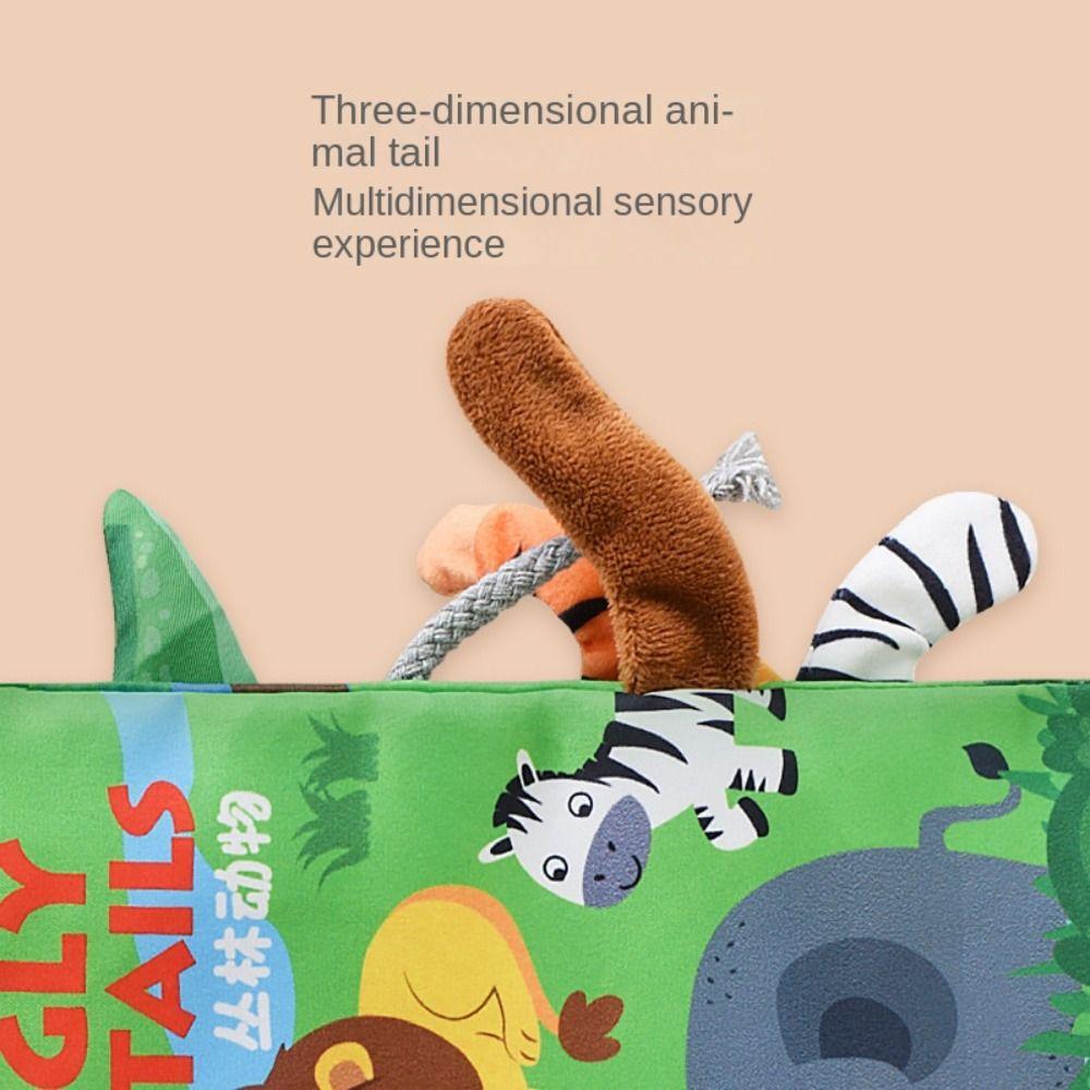 Animals Tail Kids Cloth Book Sound Paper Baby Early Learning Toy Learning Cognize