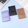 Pu Leather Card Case Cover Unisex Simple Passport Cover World Thin Slim Travel Passport Holder Wallet Gift