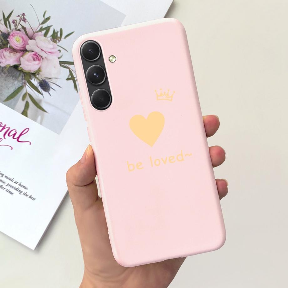 Couple Love Heart Bumper For Samsung A55 5G Case Soft Ultra Slim Matte Silicone Phone Cover For Samsung Galaxy A55 A556B Fundas