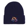 Monster Truck Dinosaur Print Knit Hat Beanie, Animal Skull Cap Stretchy Elastic Stylish Pompom Beanies Knitted Cap Beanie