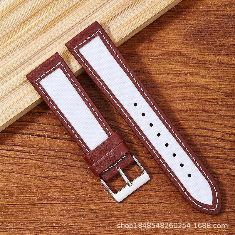 Nylon Sticker Leather Strap Is Suitable For Men And Women 20Mm/22Mm/High Value With Genuine Leather Strap