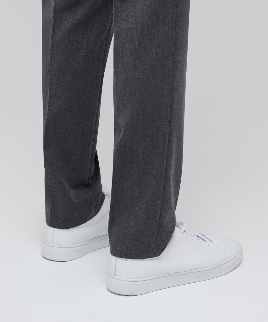MUSINSA STANDARD Lightweight Tapered Hidden Elastic Waist Length Slacks [Medium Gray]