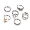 Аксессуары, Винтажный набор колец с цирконовыми камнями, 6- Piece Ring, Кольцо с белым камнем