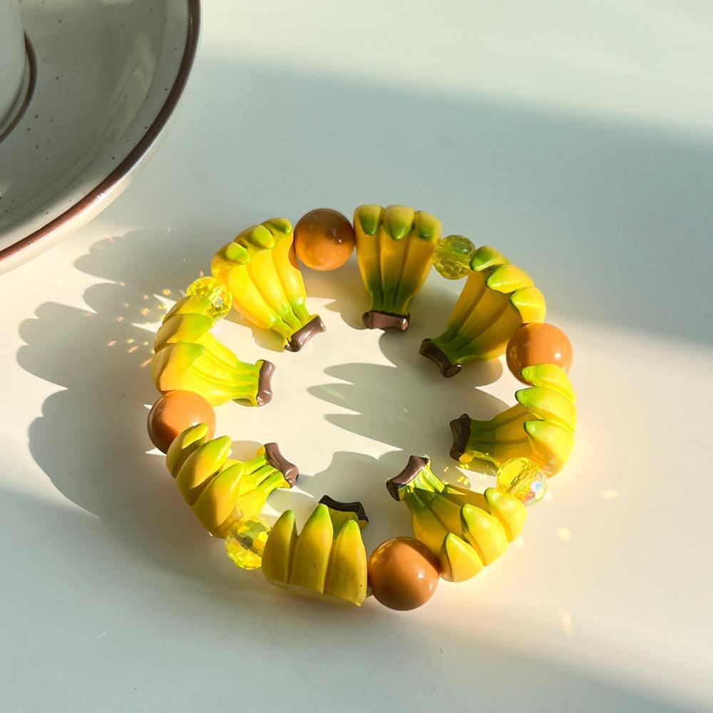 Resin Beads Bracelet Dopamine Summer Bohemian Jewelry Simulation Fruit Bracelet Beach Jewelry