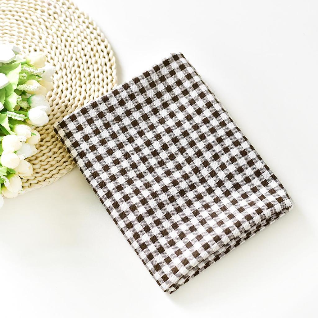 English Newspaper Plaid Porcelain Placemat: Blue & White, Heat-Resistant, Thickened Cotton & Linen