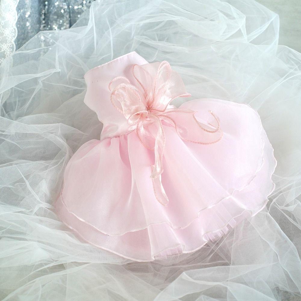 Big Bow Princess Dress Organza Puppy Skirt Fairy Dress Pet Skirt Birthday Party