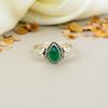 Green Onyx 925 Sterling Silver Pear Gemstone Green Stone Handmade Jewelry Ring For Women