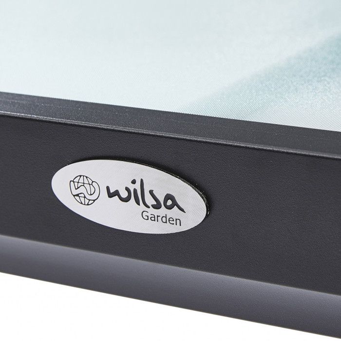 Table de jardin BlackSun 8 Personnes Verre Trempé Noir Wilsa Garden