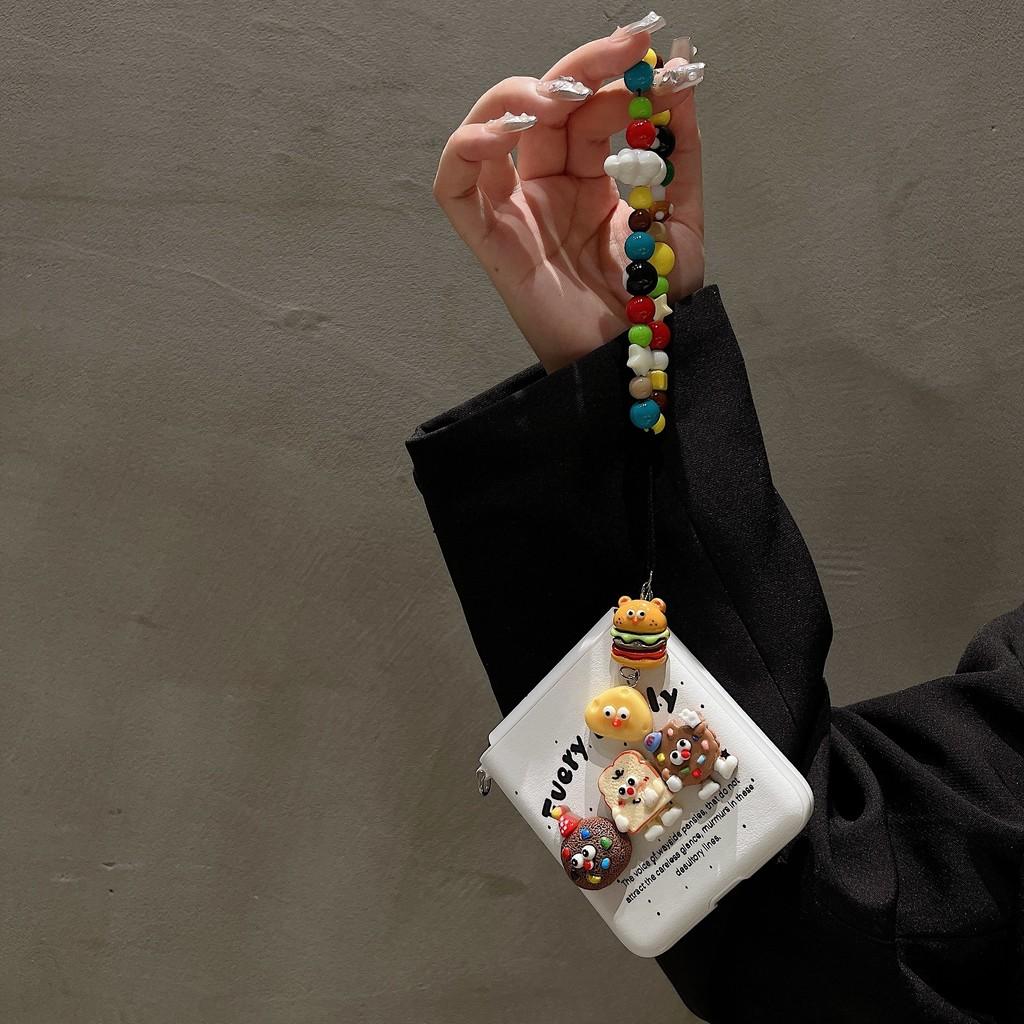 Case For Samsung Z Flip 6 5 4/Oppo Find N3flip N2flip/Xiaomi Mix Flip Leather Cover Funny 3d Cookie Phone Cases Fundas