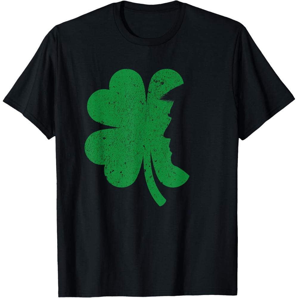 Happy St Patrick's Day Clover Leaf Trump Distressed Tee Cotton Men T Shirt