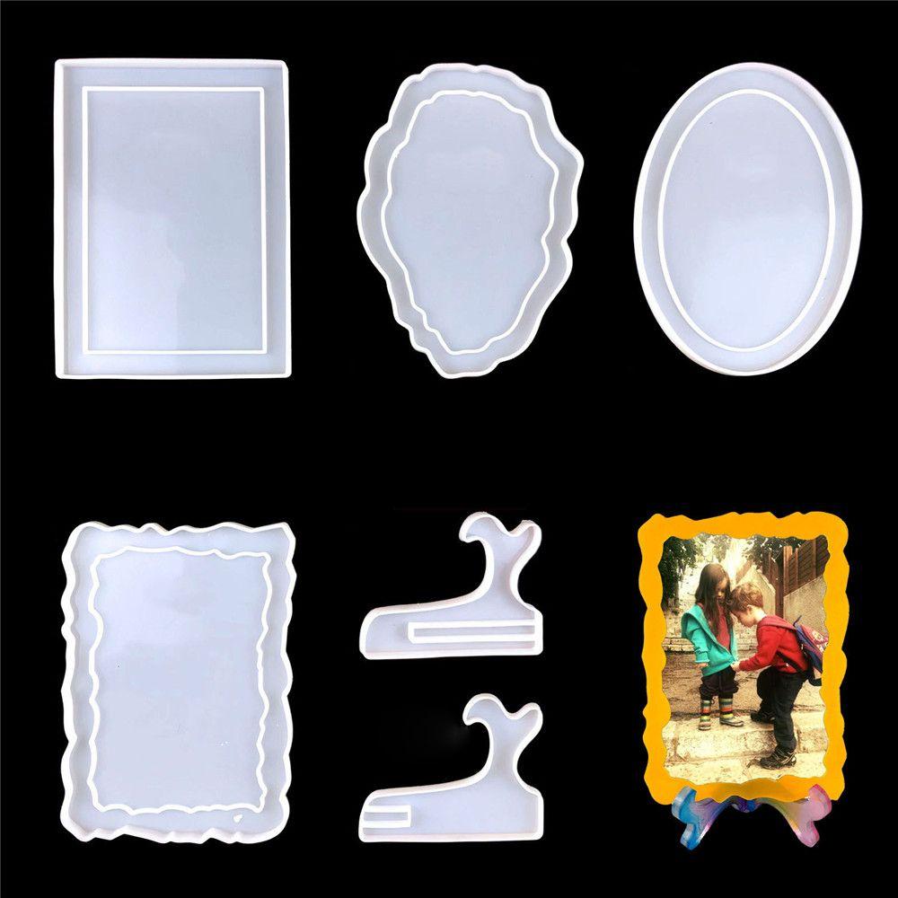 Кристалл эпоксидная смола квадратная круглая рамка для подвески форма фоторамка силиконовая форма смола форма