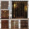 Vintage Bookshelf Library Book Curtains for Bedroom Living Room Drapes Kitchen Children's Room Window Curtain Modern Home Decor