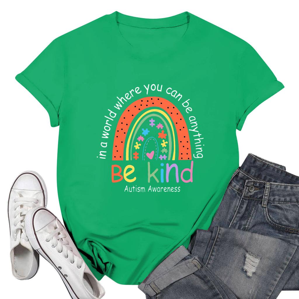 Женская повседневная футболка с принтом, пуловер с круглым вырезом, топ с короткими рукавами