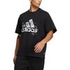 Adidas Футболка с круглым вырезом и большим логотипом, мужские топы, черные HD0066
