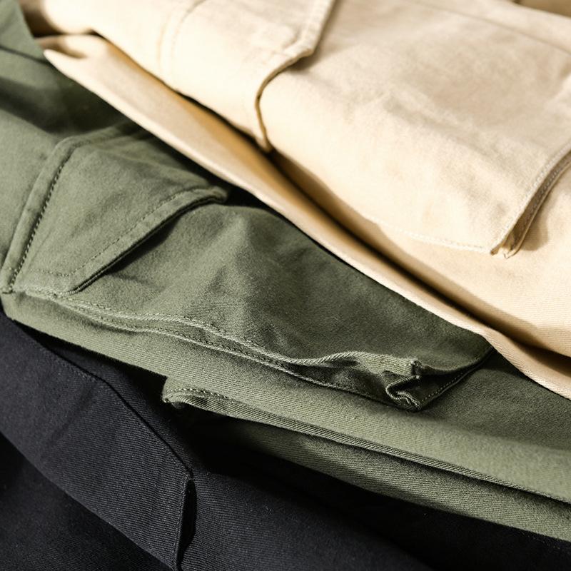 Весенне-летняя рубашка с длинным рукавом для мужчин в корейском стиле, рабочая одежда, мужская верхняя одежда в уличном стиле, приталенная рубашка с двумя карманами, зеленая хлопковая рубашка