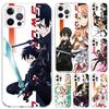 Чехол для телефона Anime Sword Art Online SAO для Iphone 17 Air 16 15 Plus 14 13 Mini 12 11 Pro Max 16E 7 8 SE 2020 Мягкий Funda Печать Она