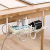 1pc Router Plug Holders Adhesive Hanging Shelf Hook Storage Mesh Basket Cable Wire Finishing Frame Desk Under Organizer Rack WBL